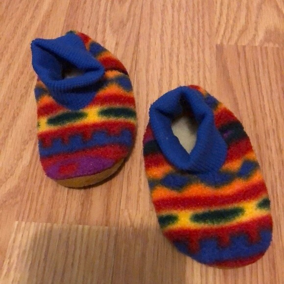 Acorn baby moccasins pullon fabric Sherpa lined size 0-6 months - Picture 1 of 5